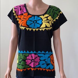 Bohemian. Jalapa Oaxaca Blouse Hand Embroidered.